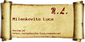 Milenkovits Luca névjegykártya
